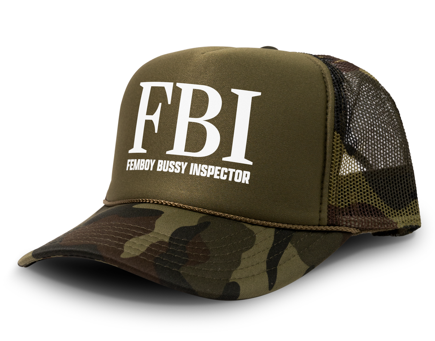 Femboy Bussy Inspector FBI Funny Gay Snapback Mesh Trucker Hat