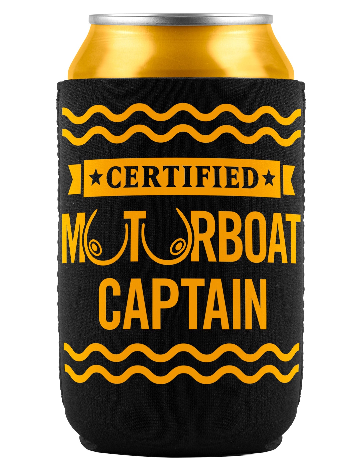 Certified Motorboat Captain Neoprene Insulated Can Cooler Cozie