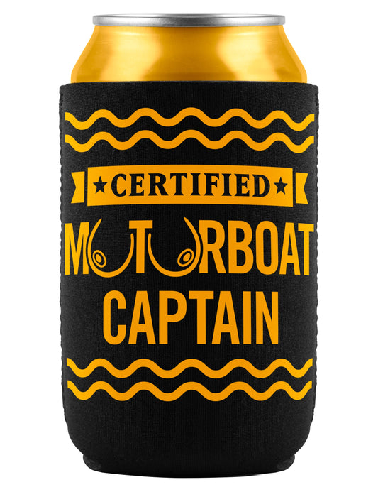Certified Motorboat Captain Neoprene Insulated Can Cooler Cozie