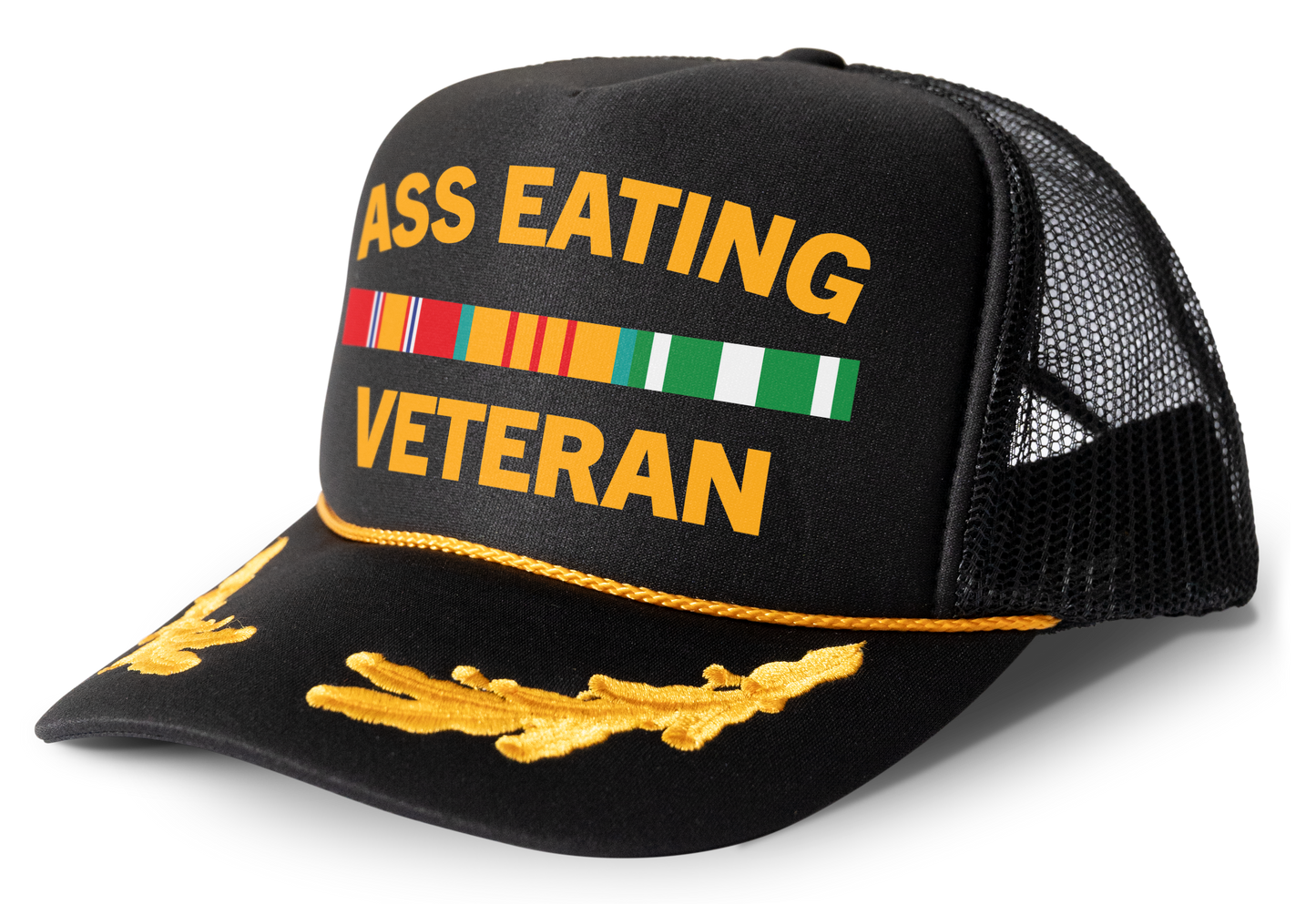 Ass Eating Veteran Parody Funny Trucker Hat Mesh Snapback Cap