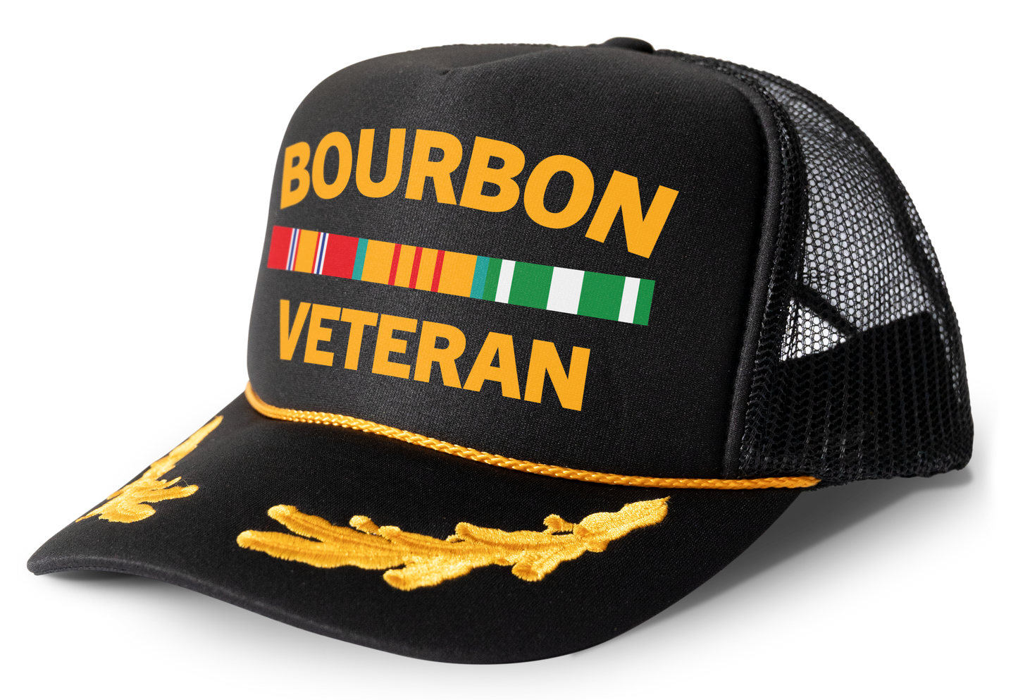 Bourbon Veteran Parody Funny Trucker Hat Mesh Snapback Cap