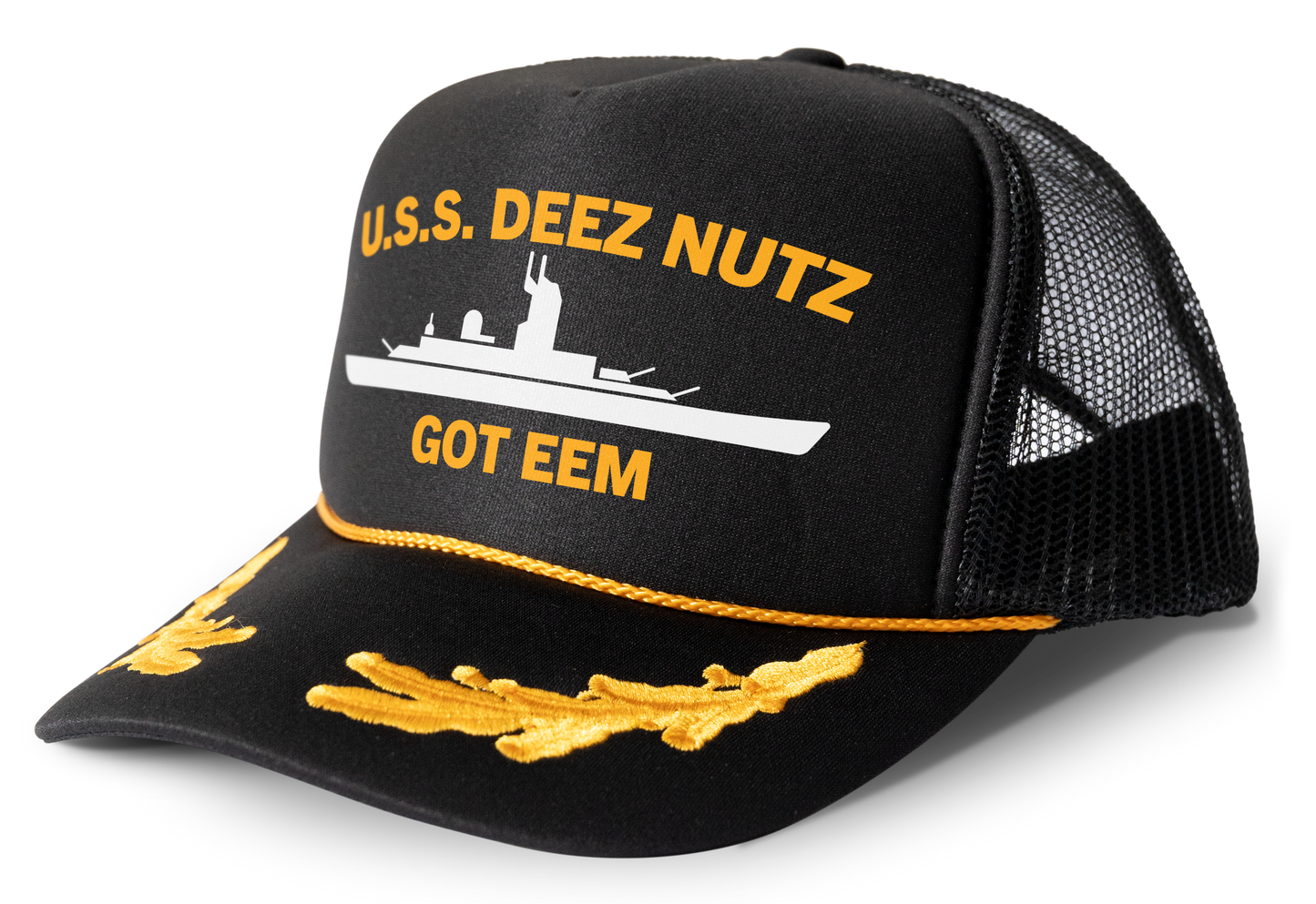 USS Deez Nutz Parody Funny Trucker Hat Deez Nuts Mesh Snapback Cap