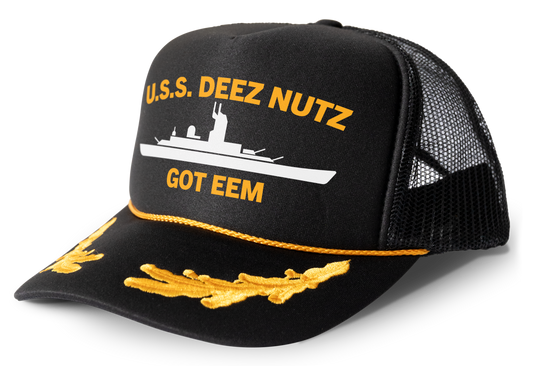 USS Deez Nutz Parody Funny Trucker Hat Deez Nuts Mesh Snapback Cap