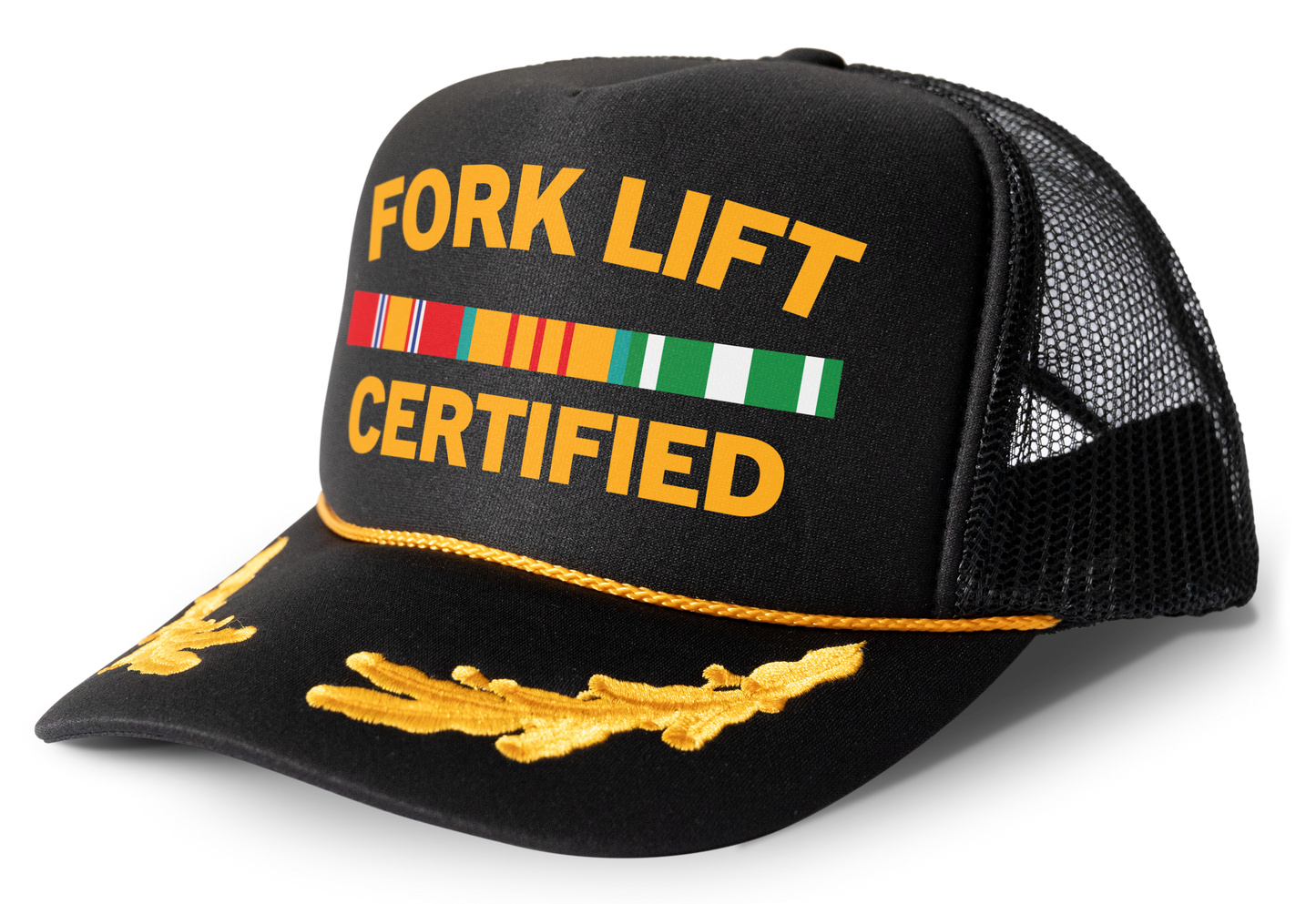 Fork Lift Certified Funny Parody Veteran Trucker Hat Mesh Snapback Cap