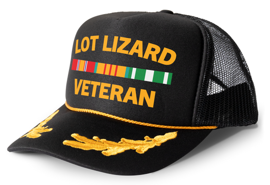 Lot Lizard Veteran Parody Funny Trucker Hat Mesh Snapback Cap