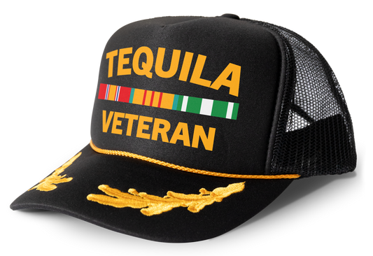 Tequila Veteran Parody Funny Trucker Hat Mesh Snapback Cap
