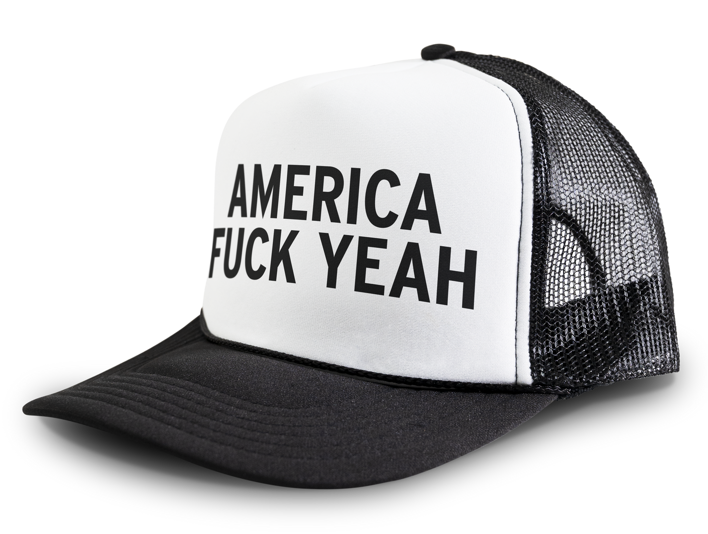 America Fuck Yeah Funny Party 4th of July Snapback Mesh Trucker Hat