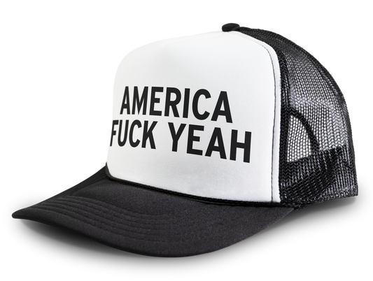 America Fuck Yeah Funny Party 4th of July Snapback Mesh Trucker Hat