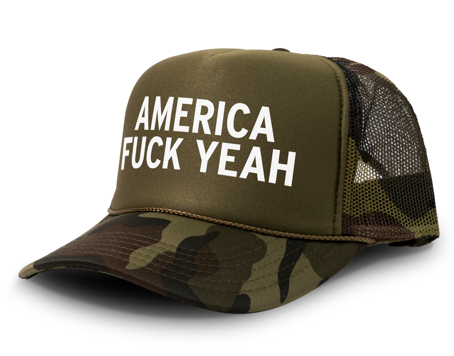 America Fuck Yeah Funny Party 4th of July Snapback Mesh Trucker Hat