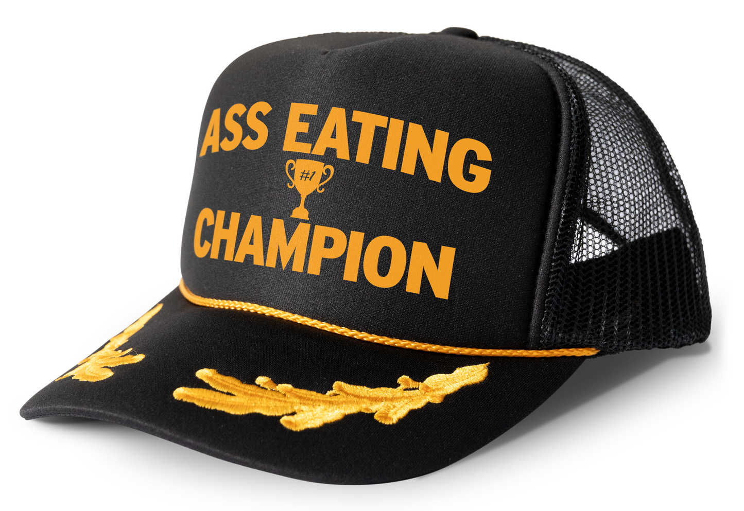 Ass Eating Champion Funny Party Snapback Mesh Trucker Hat
