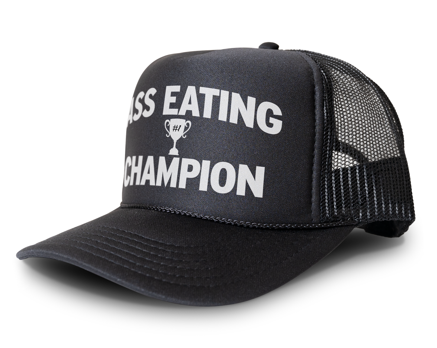 Ass Eating Champion Funny Party Snapback Mesh Trucker Hat