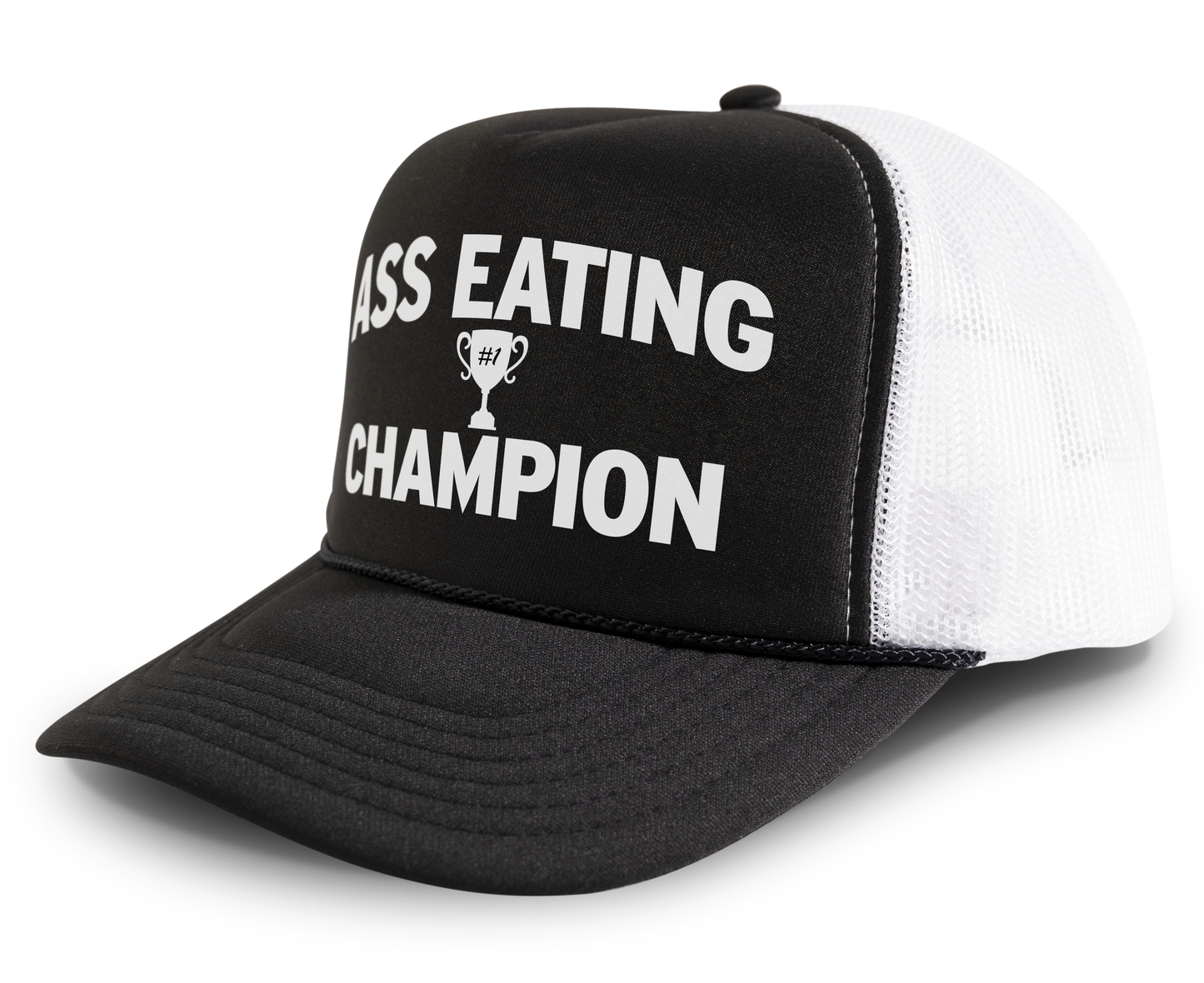 Ass Eating Champion Funny Party Snapback Mesh Trucker Hat