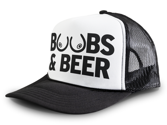 Boobs and Beer Funny Drinking Hat Party Snapback Mesh Trucker Hat