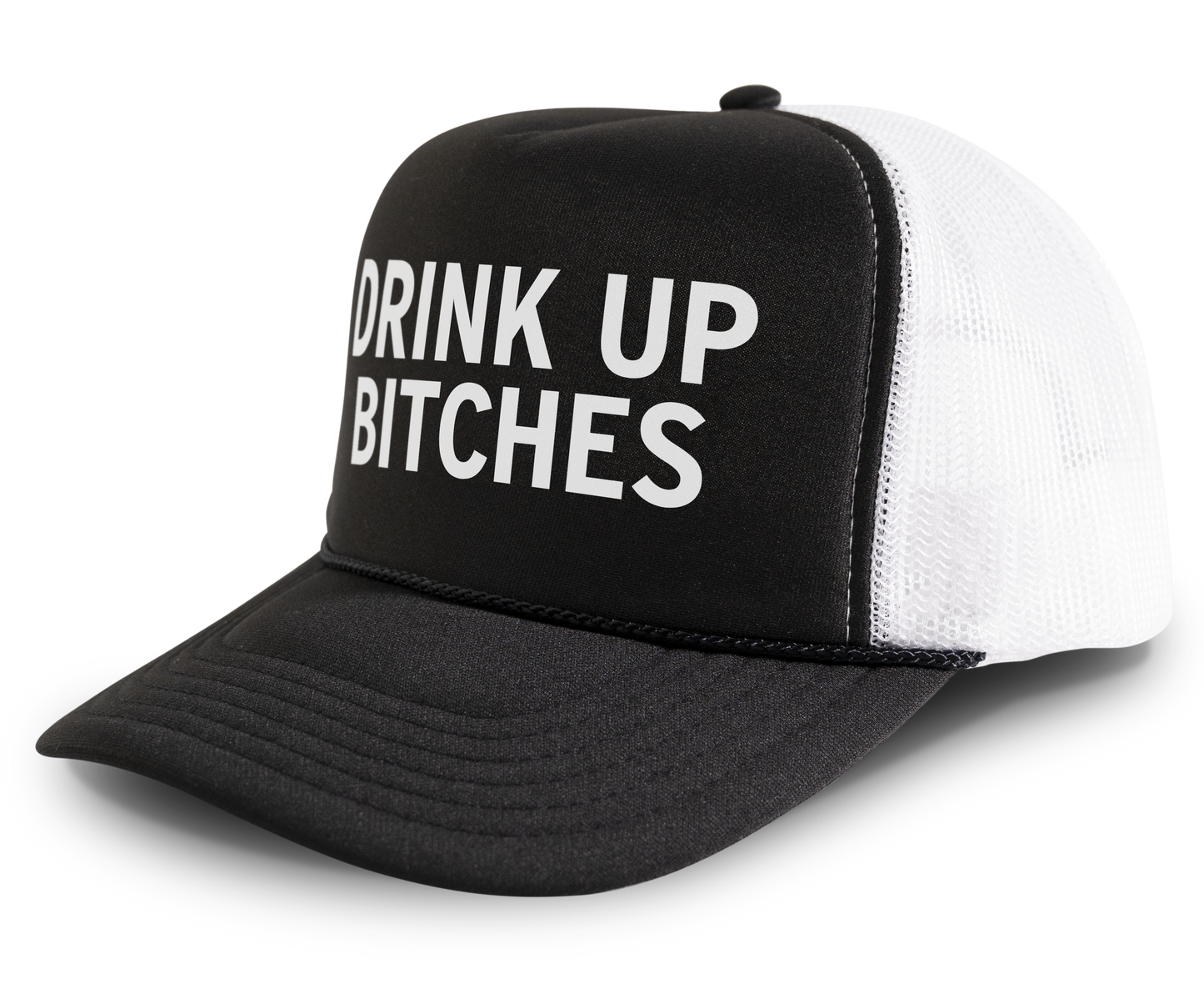Drink Up Bitches Funny Party Snapback Mesh Trucker Hat
