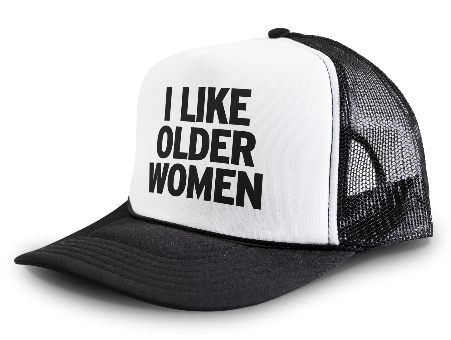 I Like Older Women Funny Party Snapback Mesh Trucker Hat