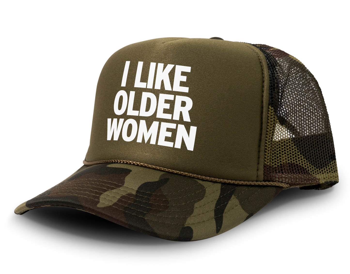I Like Older Women Funny Party Snapback Mesh Trucker Hat