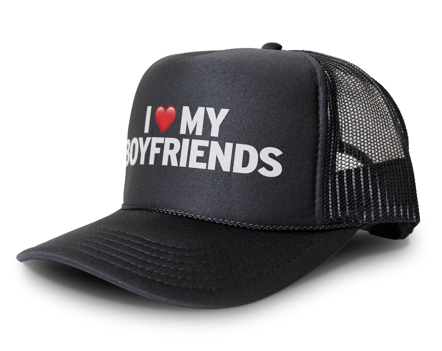 I Love My Boyfriends Funny Party Snapback Mesh Trucker Hat