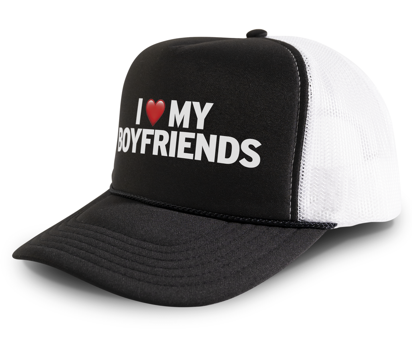 I Love My Boyfriends Funny Party Snapback Mesh Trucker Hat