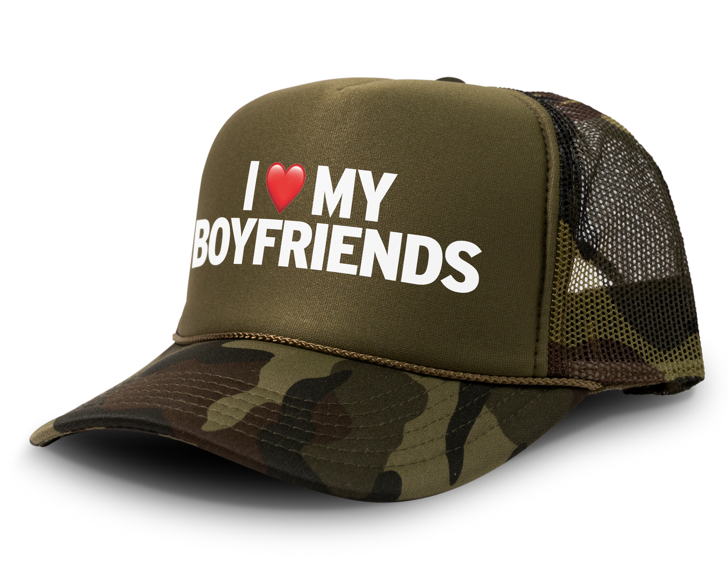 I Love My Boyfriends Funny Party Snapback Mesh Trucker Hat