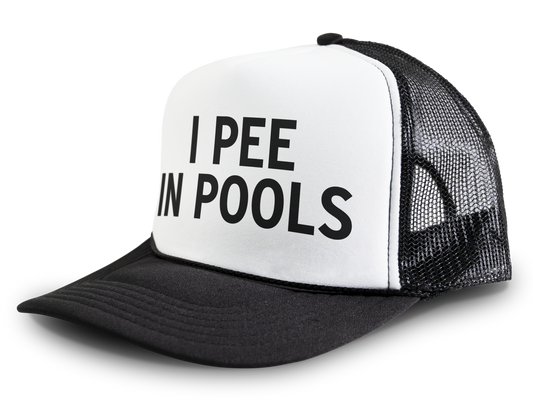 I Pee In Pools Funny Party Snapback Mesh Trucker Hat