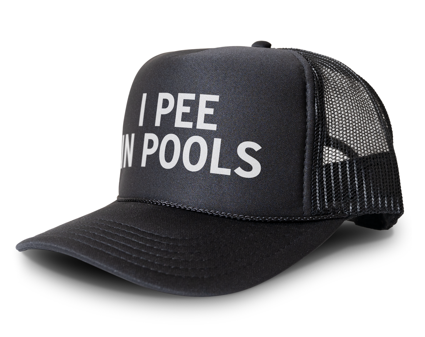 I Pee In Pools Funny Party Snapback Mesh Trucker Hat