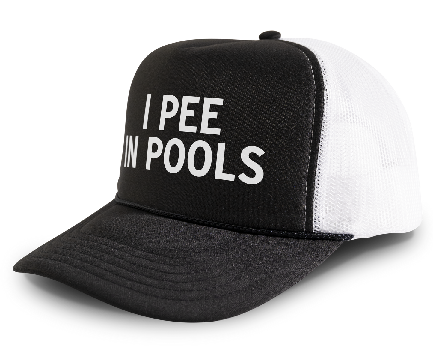 I Pee In Pools Funny Party Snapback Mesh Trucker Hat