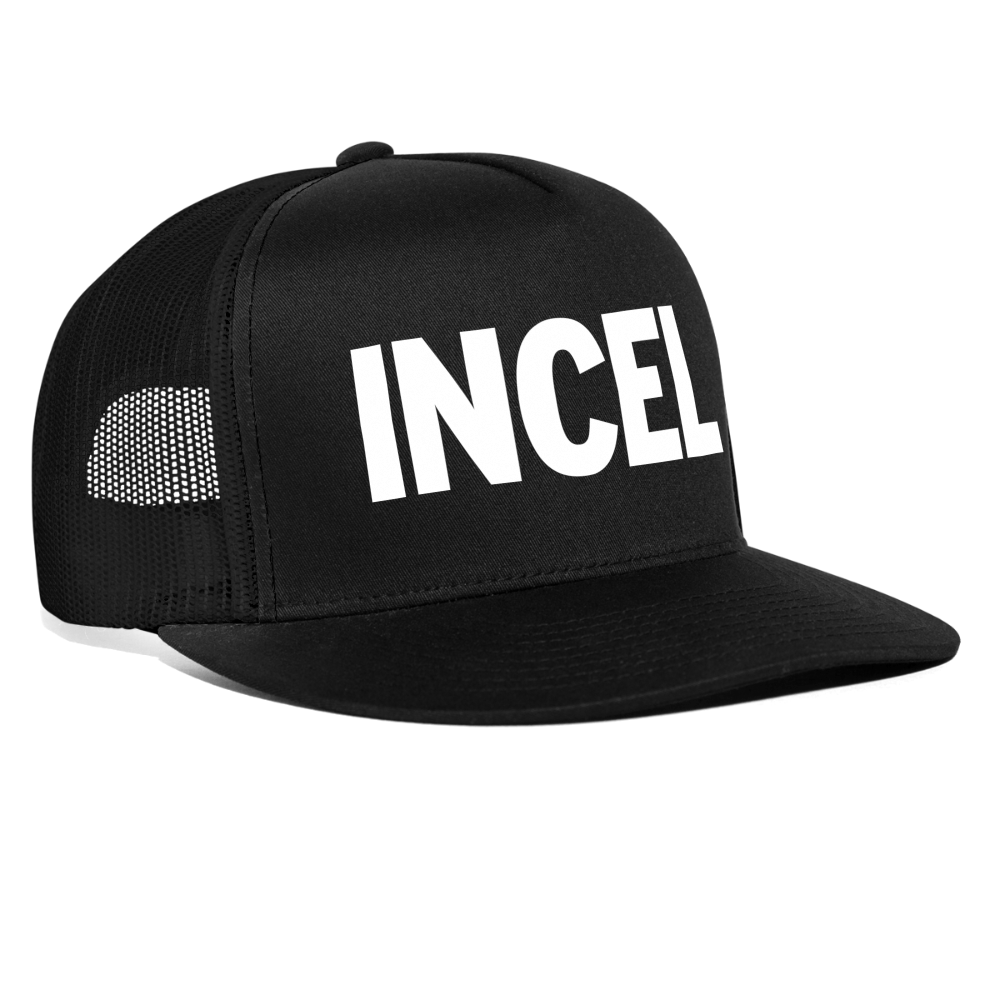 Incel Snapback Mesh Trucker Hat - black/black