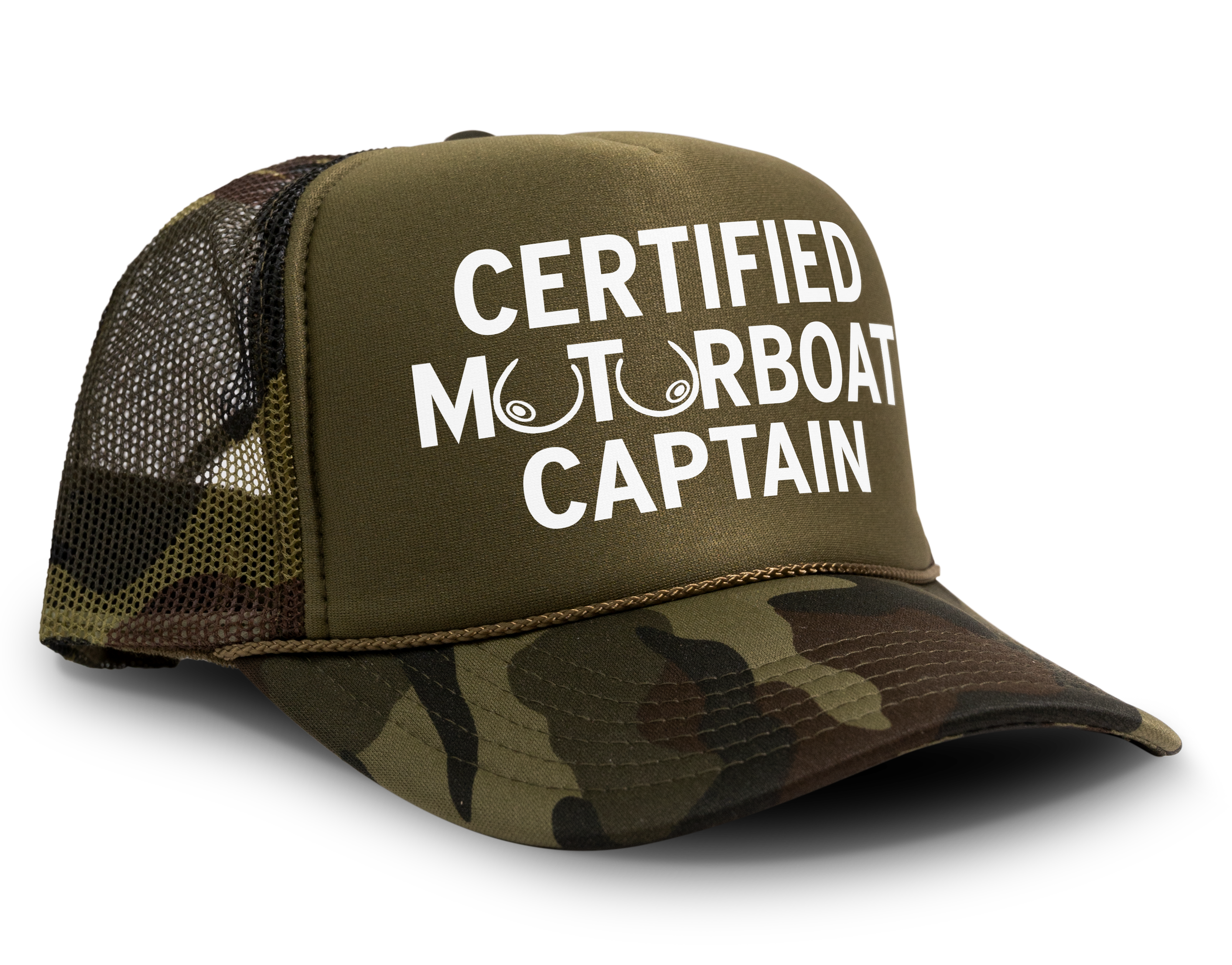 Certified Motorboat Captain Funny Party Boobs Snapback Mesh Trucker Hat