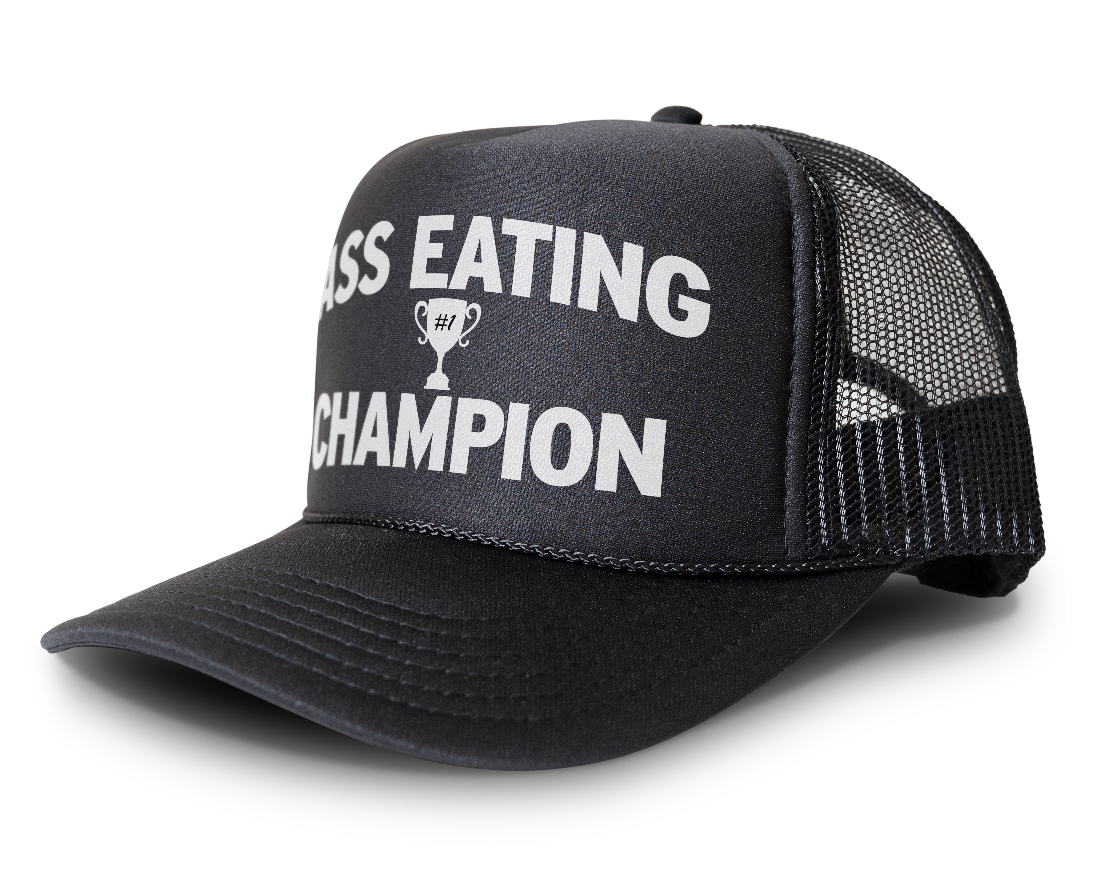 Ass Eating Champion Funny Party Snapback Mesh Trucker Hat