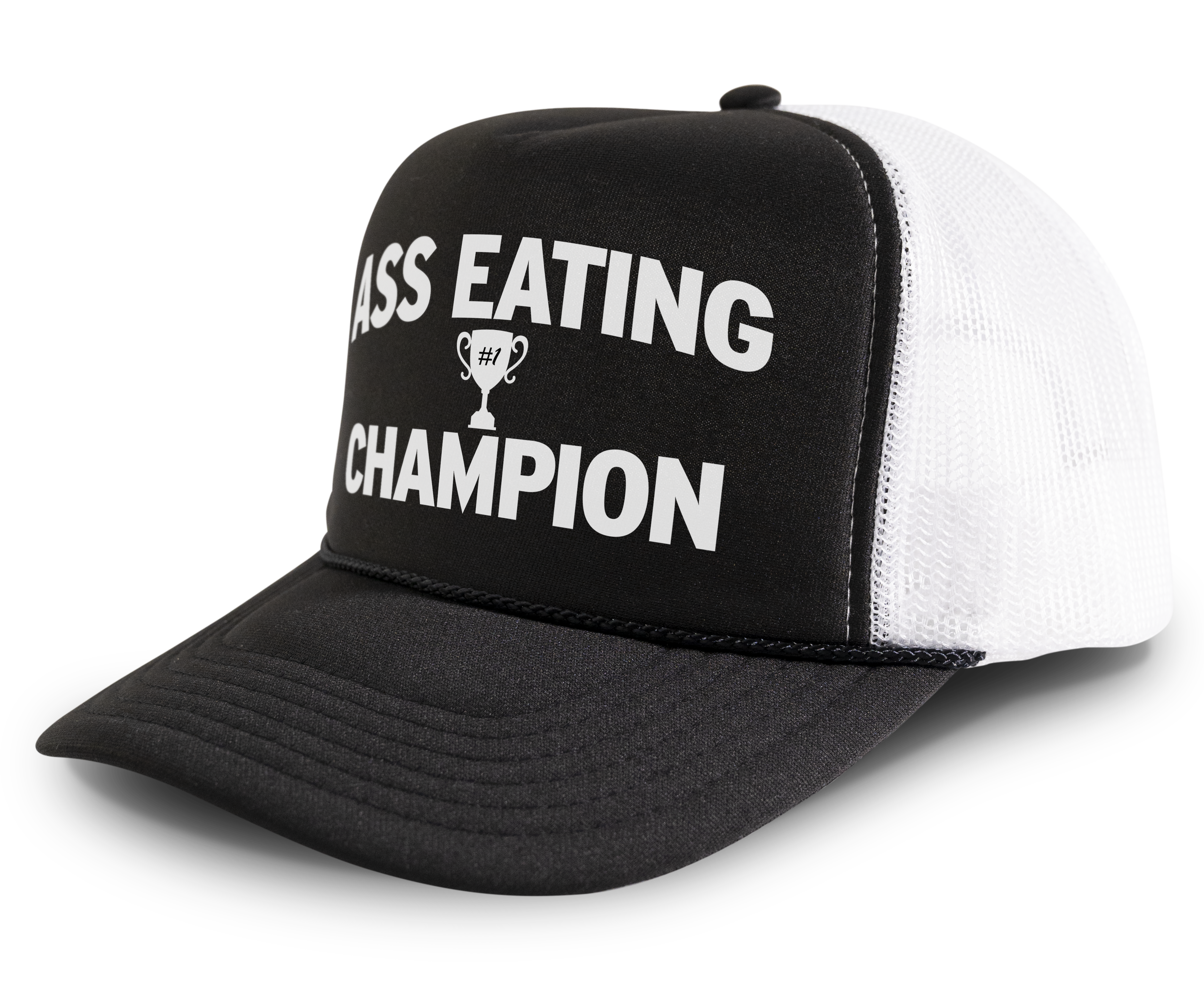 Ass Eating Champion Funny Party Snapback Mesh Trucker Hat