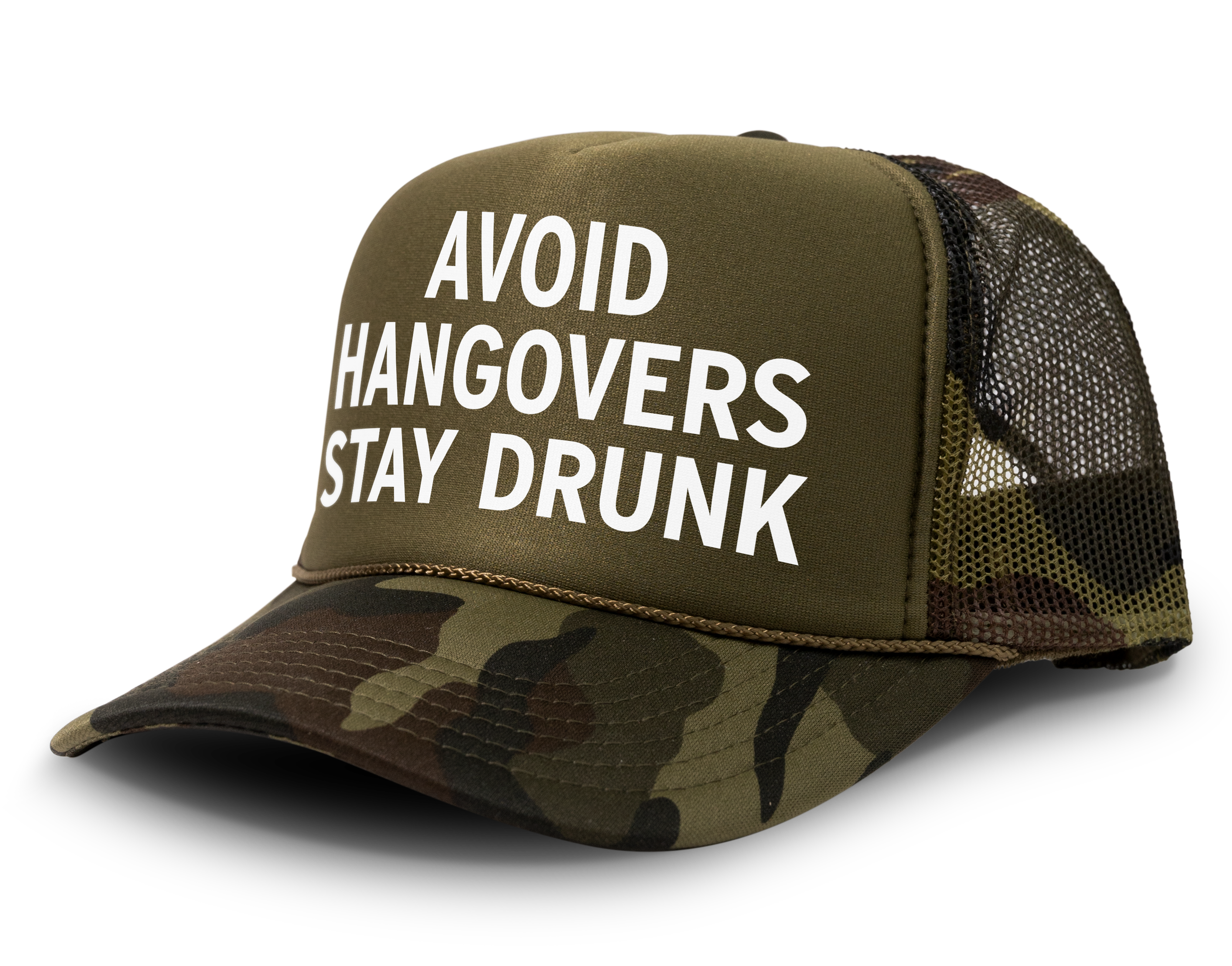 Avoid Hangovers - Stay Drunk Funny Party Snapback Mesh Trucker Hat