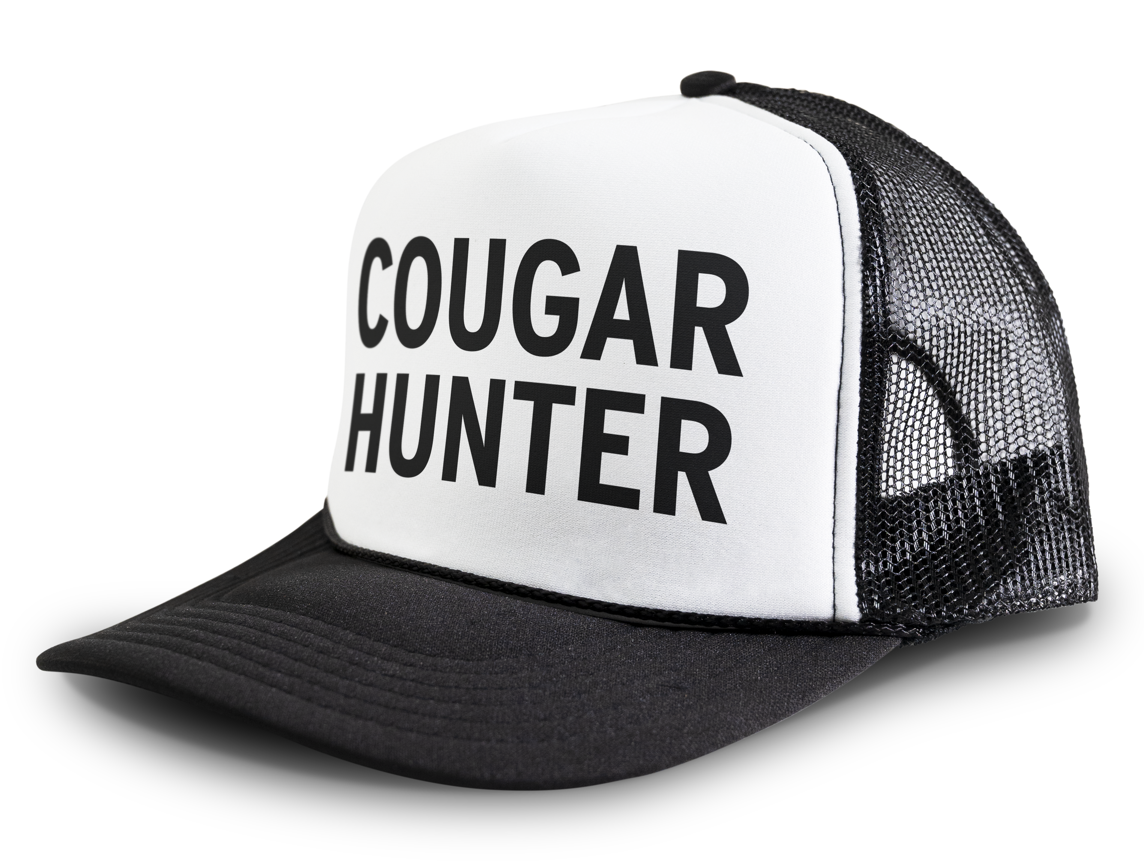 Cougar Hunter Funny Party Snapback Mesh Trucker Hat