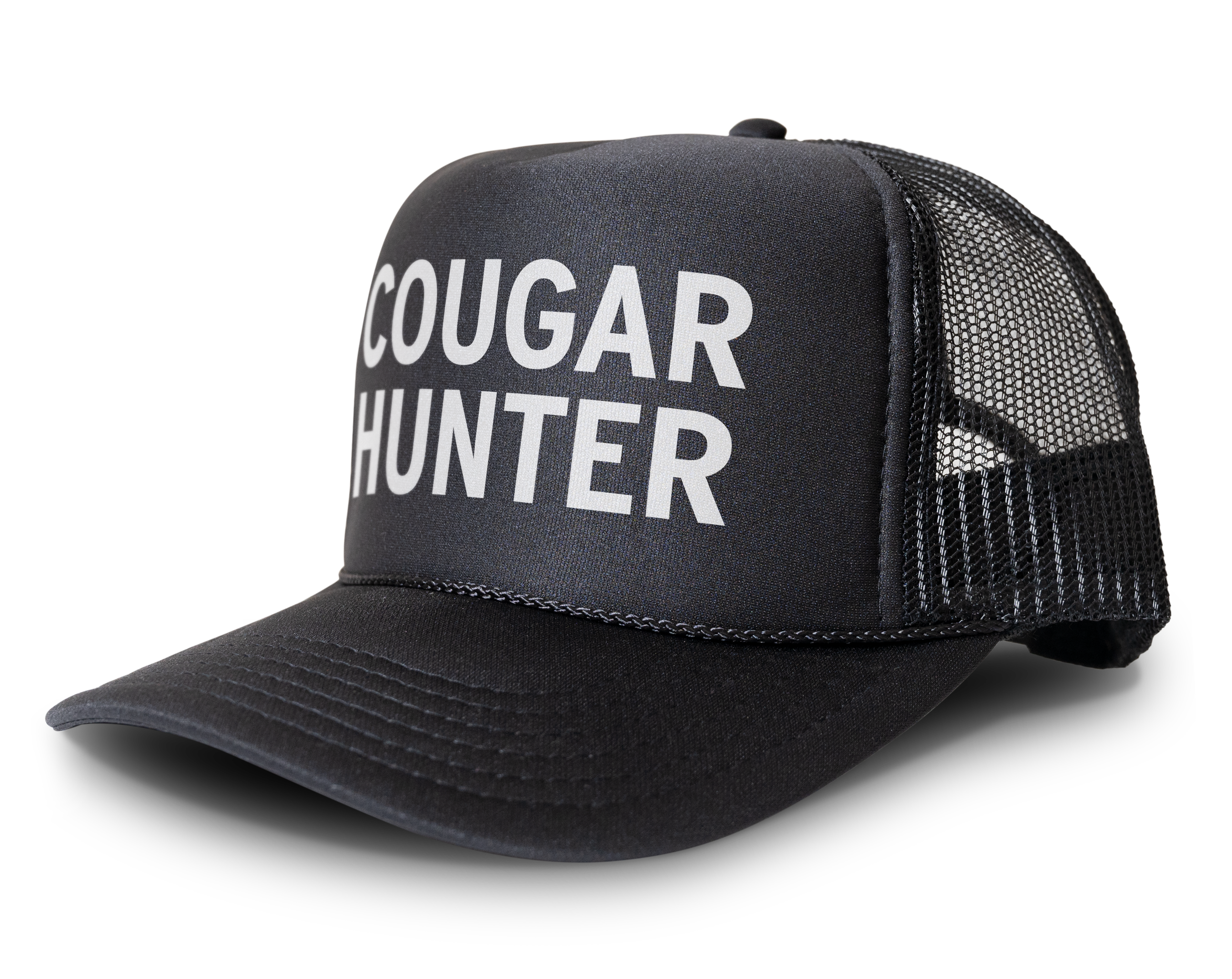 Cougar Hunter Funny Party Snapback Mesh Trucker Hat