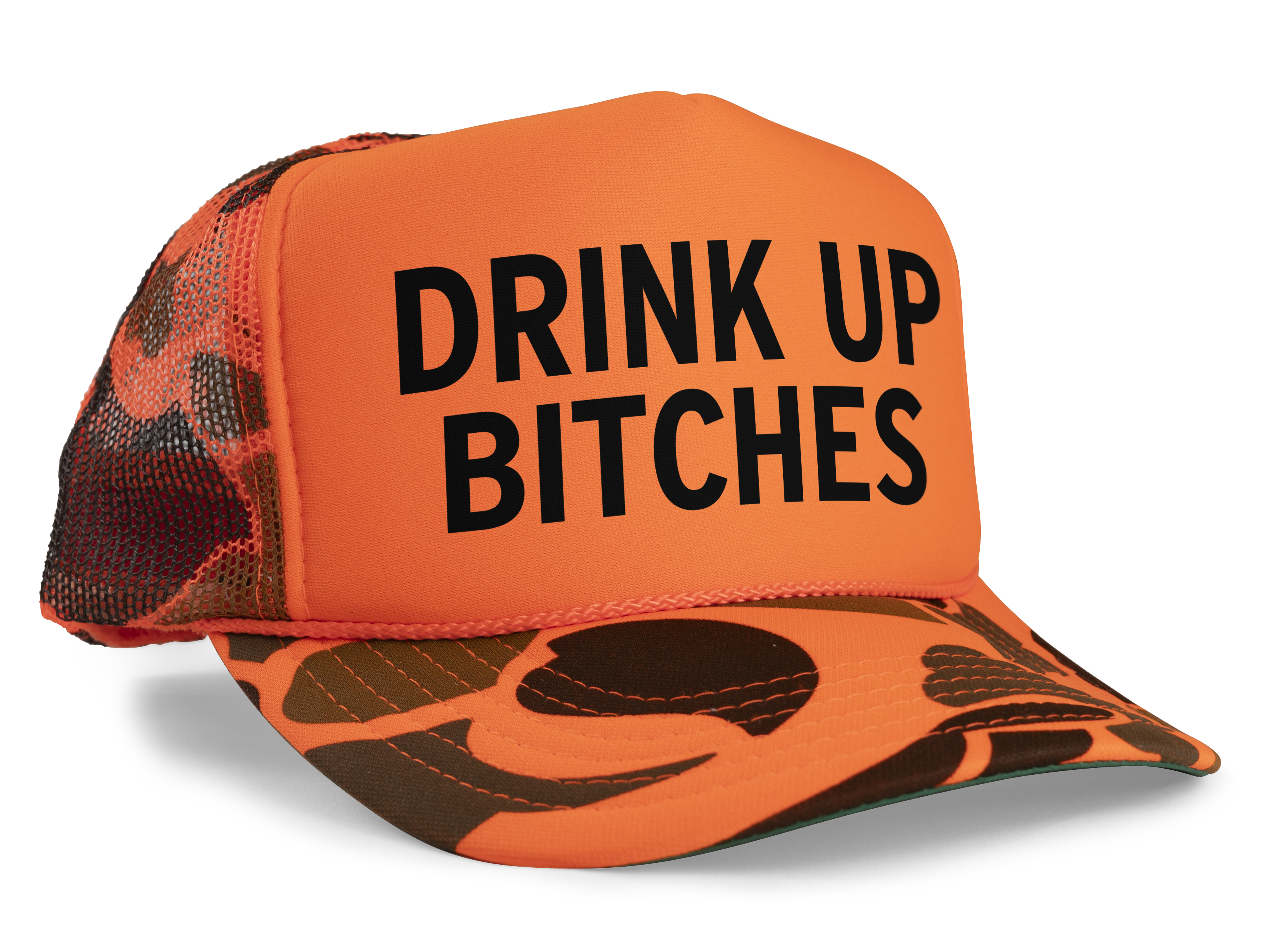 Drink Up Bitches Funny Party Snapback Mesh Trucker Hat