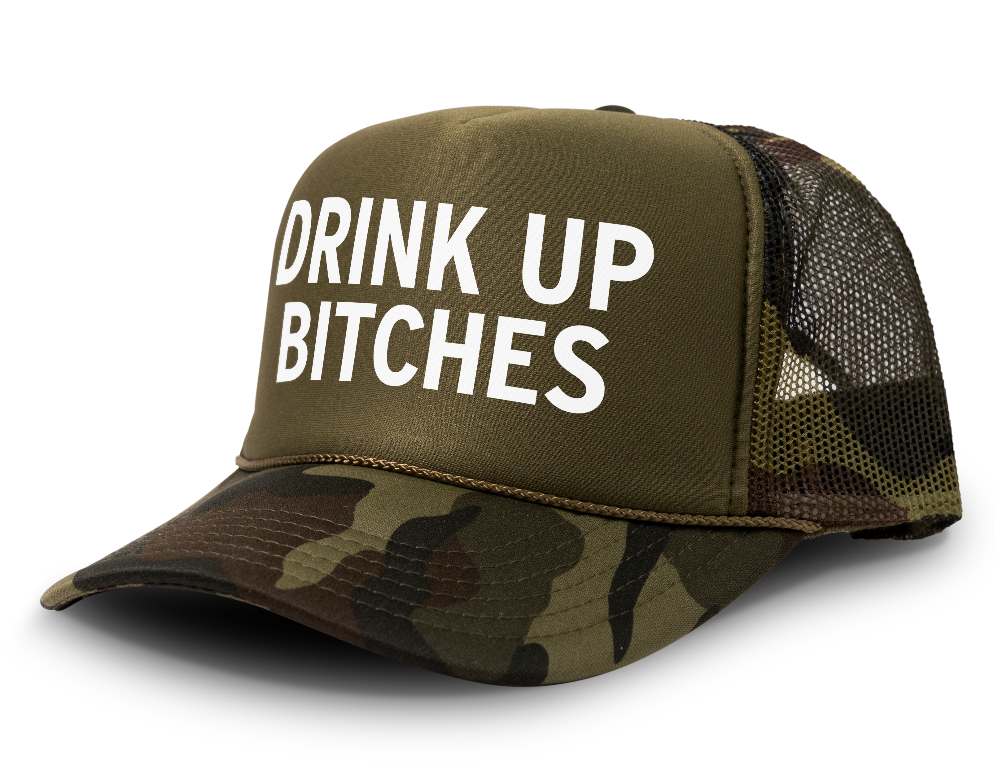 Drink Up Bitches Funny Party Snapback Mesh Trucker Hat