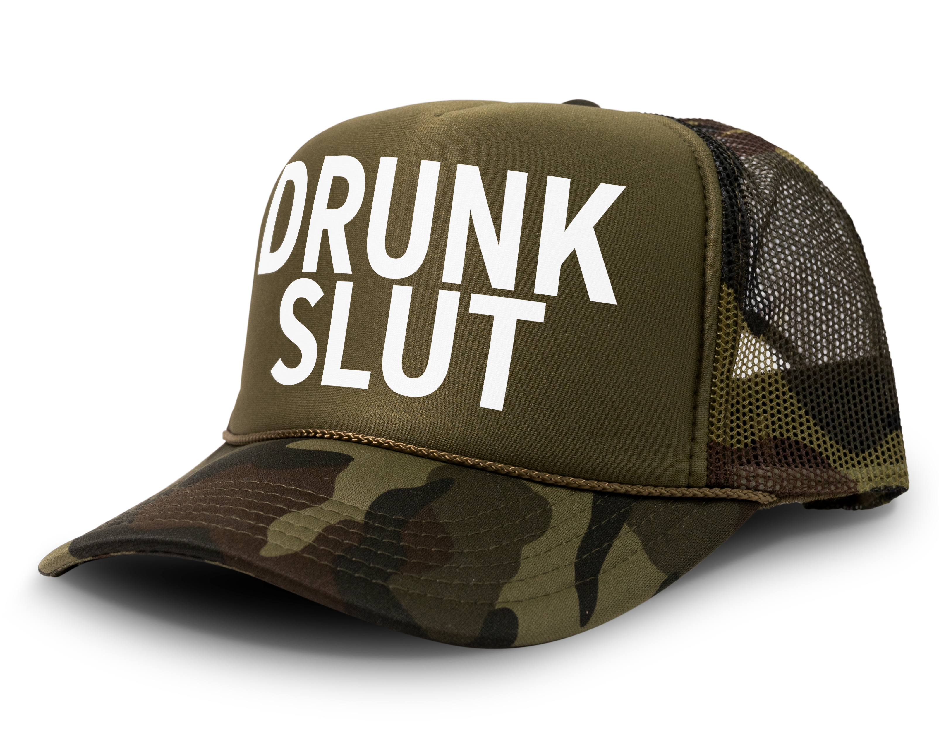 Drunk Slut Funny Party Snapback Mesh Trucker Hat