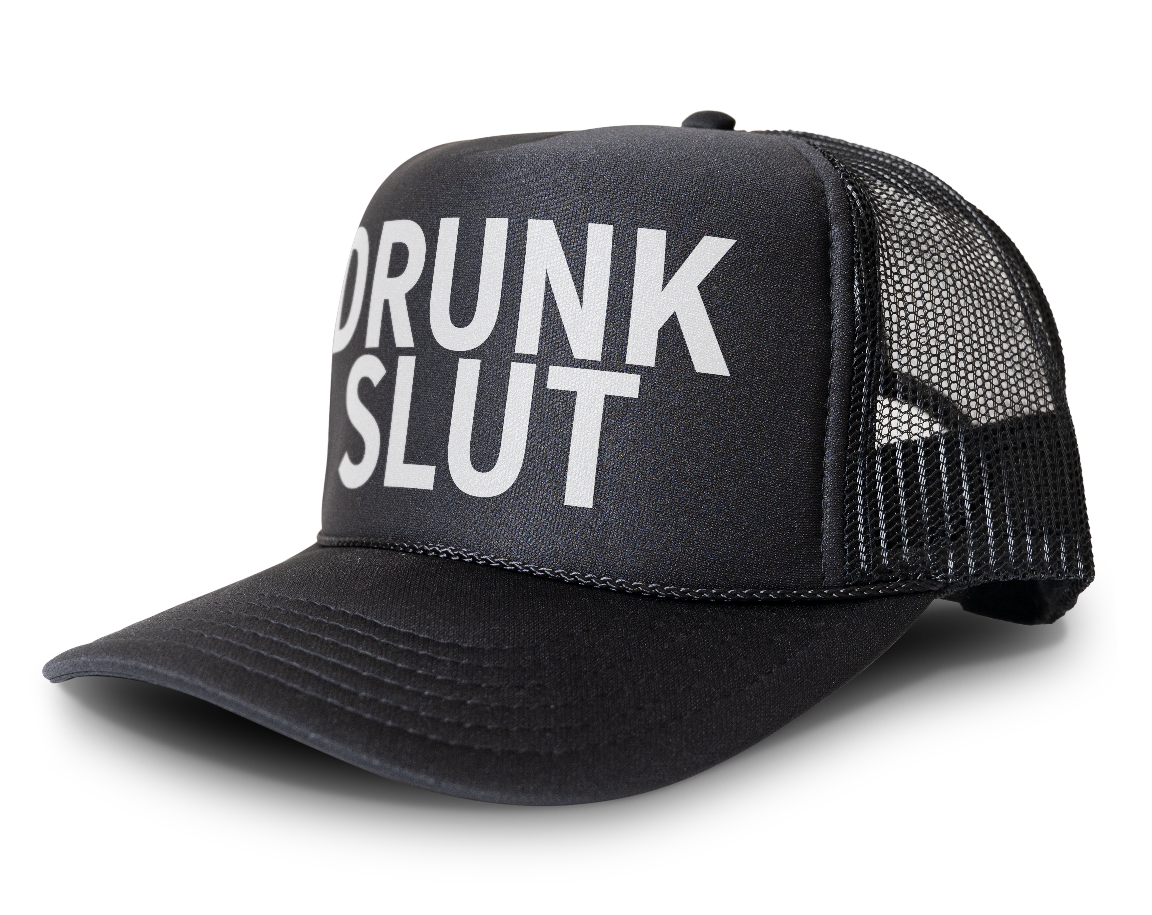 Drunk Slut Funny Party Snapback Mesh Trucker Hat