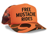 Free Mustache Rides Funny Party Snapback Mesh Trucker Hat