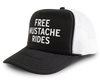 Free Mustache Rides Funny Party Snapback Mesh Trucker Hat