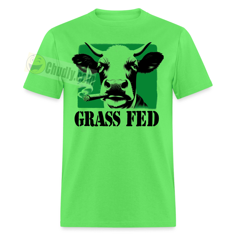 Grass Fed Funny Stoner Cow Unisex Classic T-Shirt - kiwi