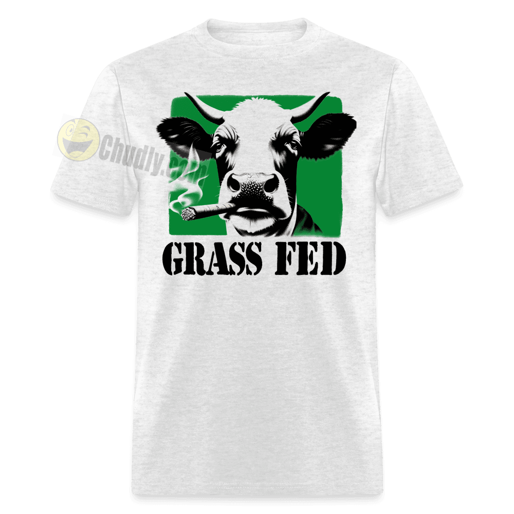 Grass Fed Funny Stoner Cow Unisex Classic T-Shirt - light heather gray