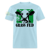 Grass Fed Funny Stoner Cow Unisex Classic T-Shirt - powder blue