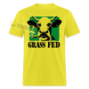 Grass Fed Funny Stoner Cow Unisex Classic T-Shirt - yellow