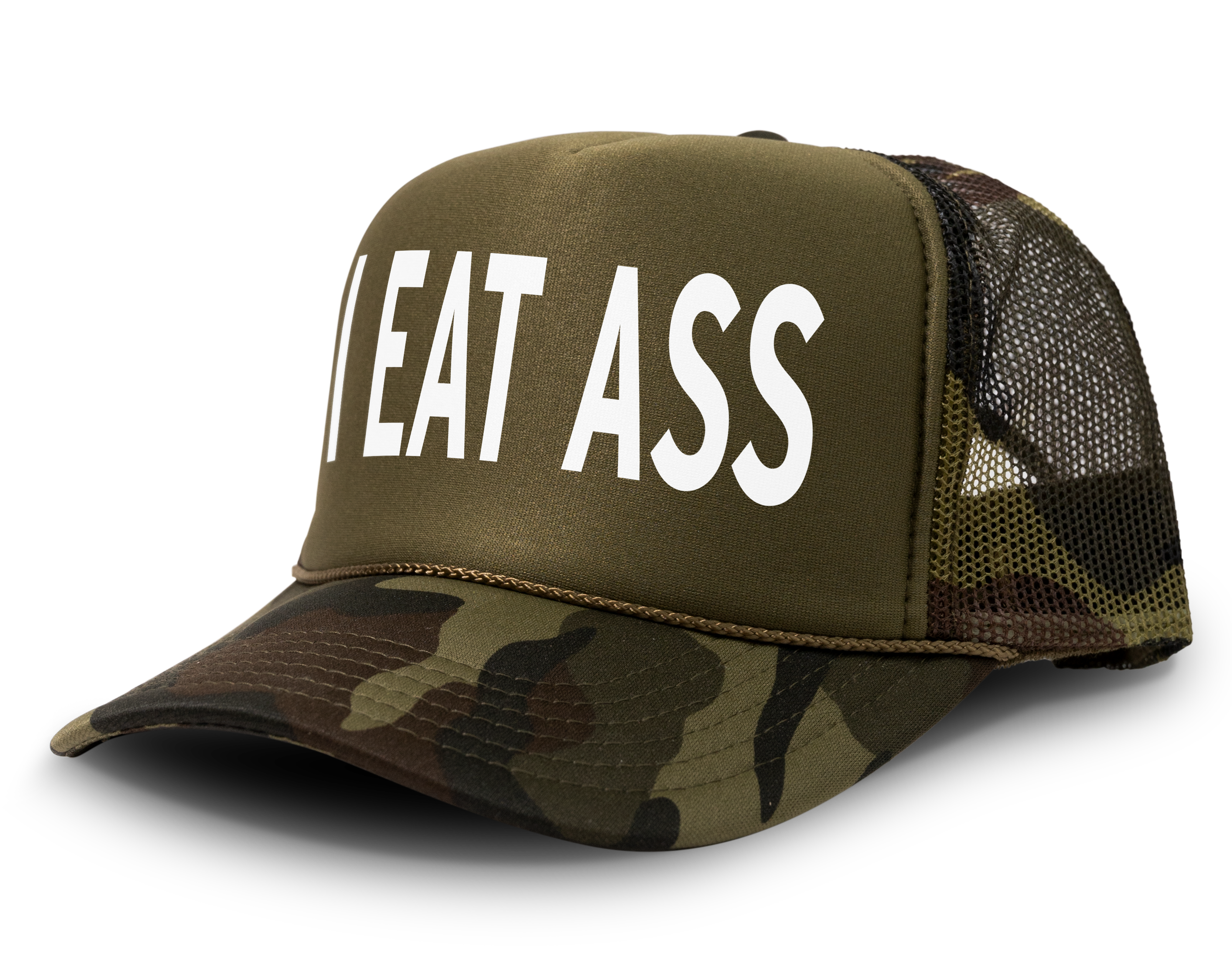 I Eat Ass Funny Party Snapback Mesh Trucker Hat