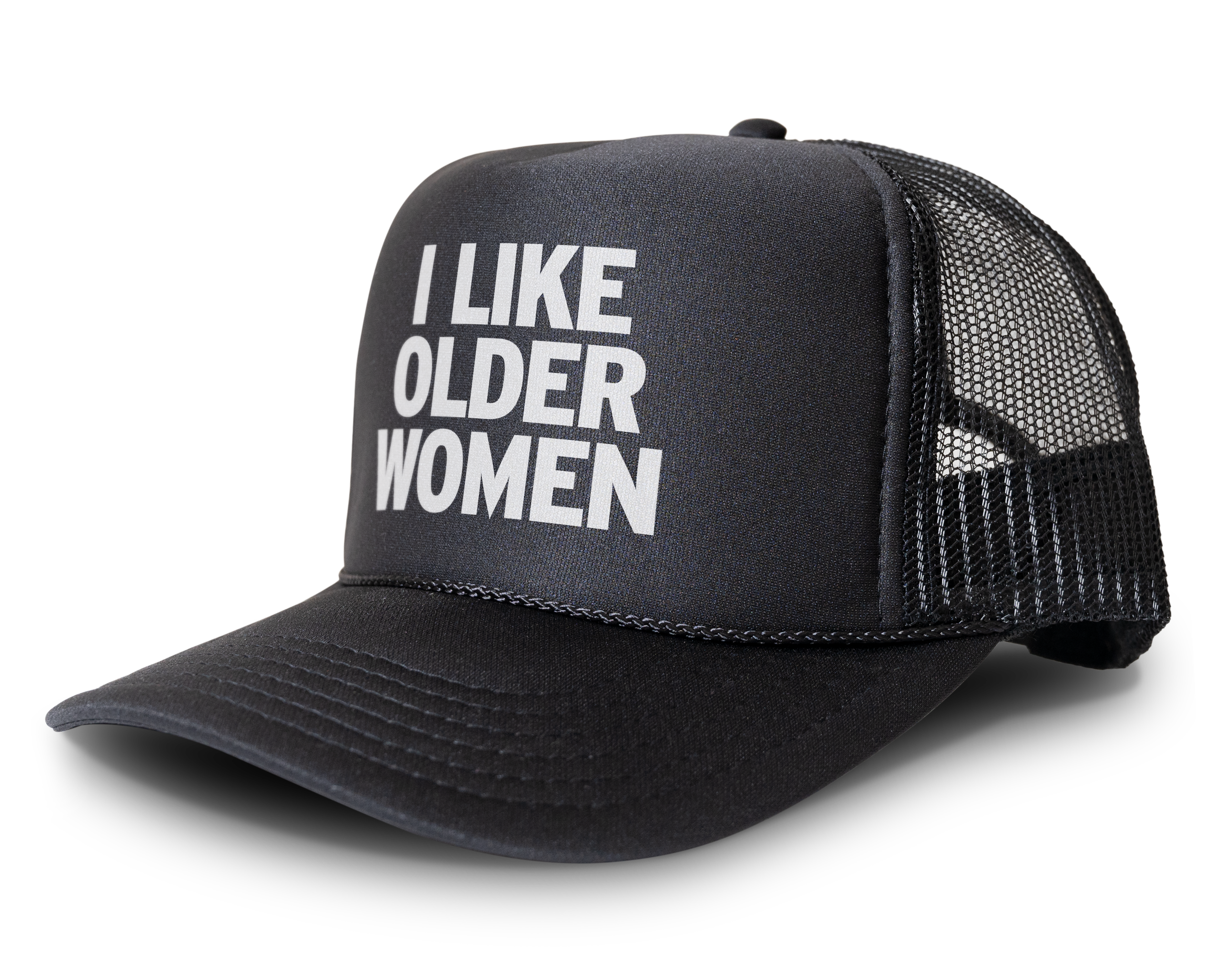 I Like Older Women Funny Party Snapback Mesh Trucker Hat