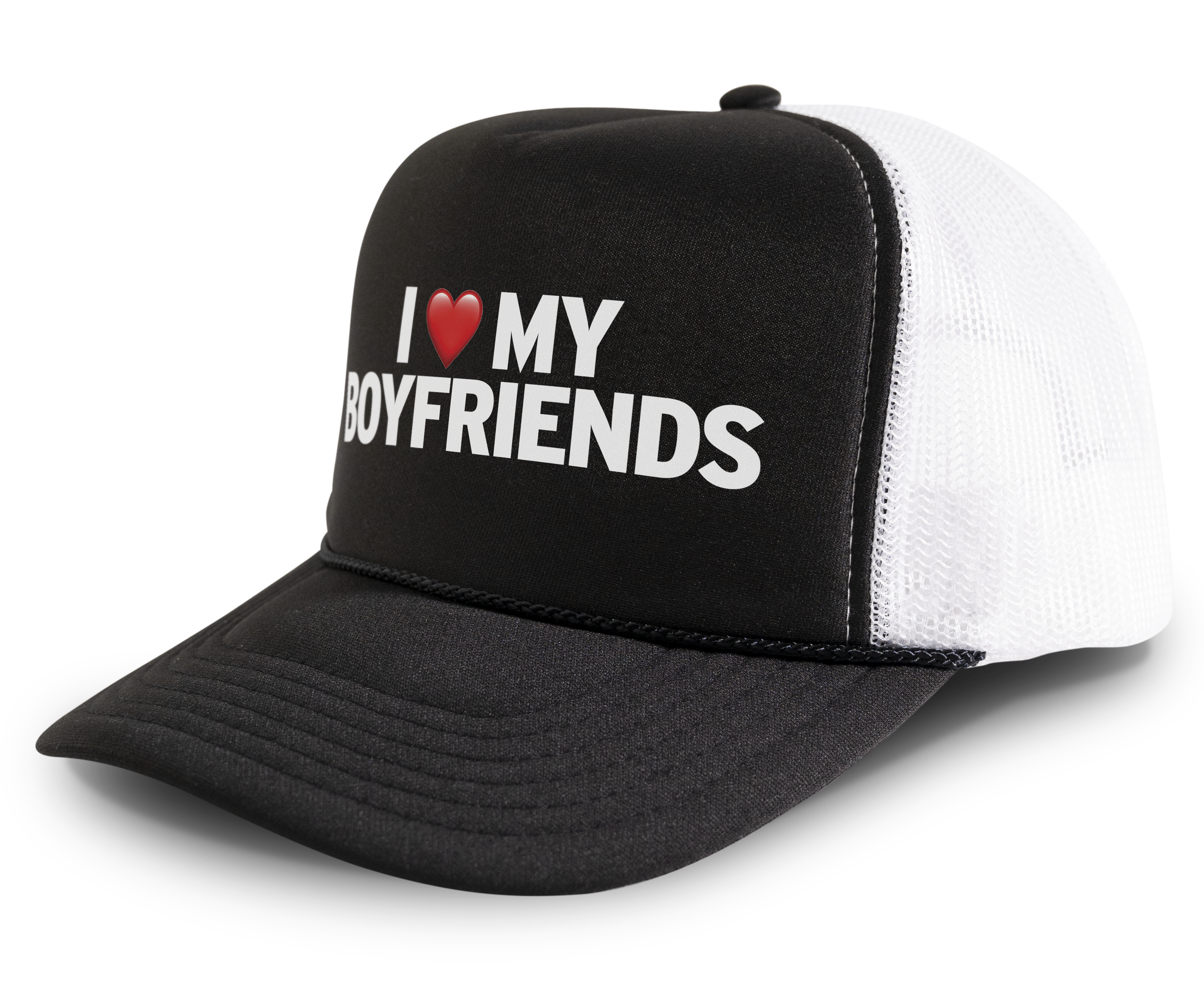 I Love My Boyfriends Funny Party Snapback Mesh Trucker Hat