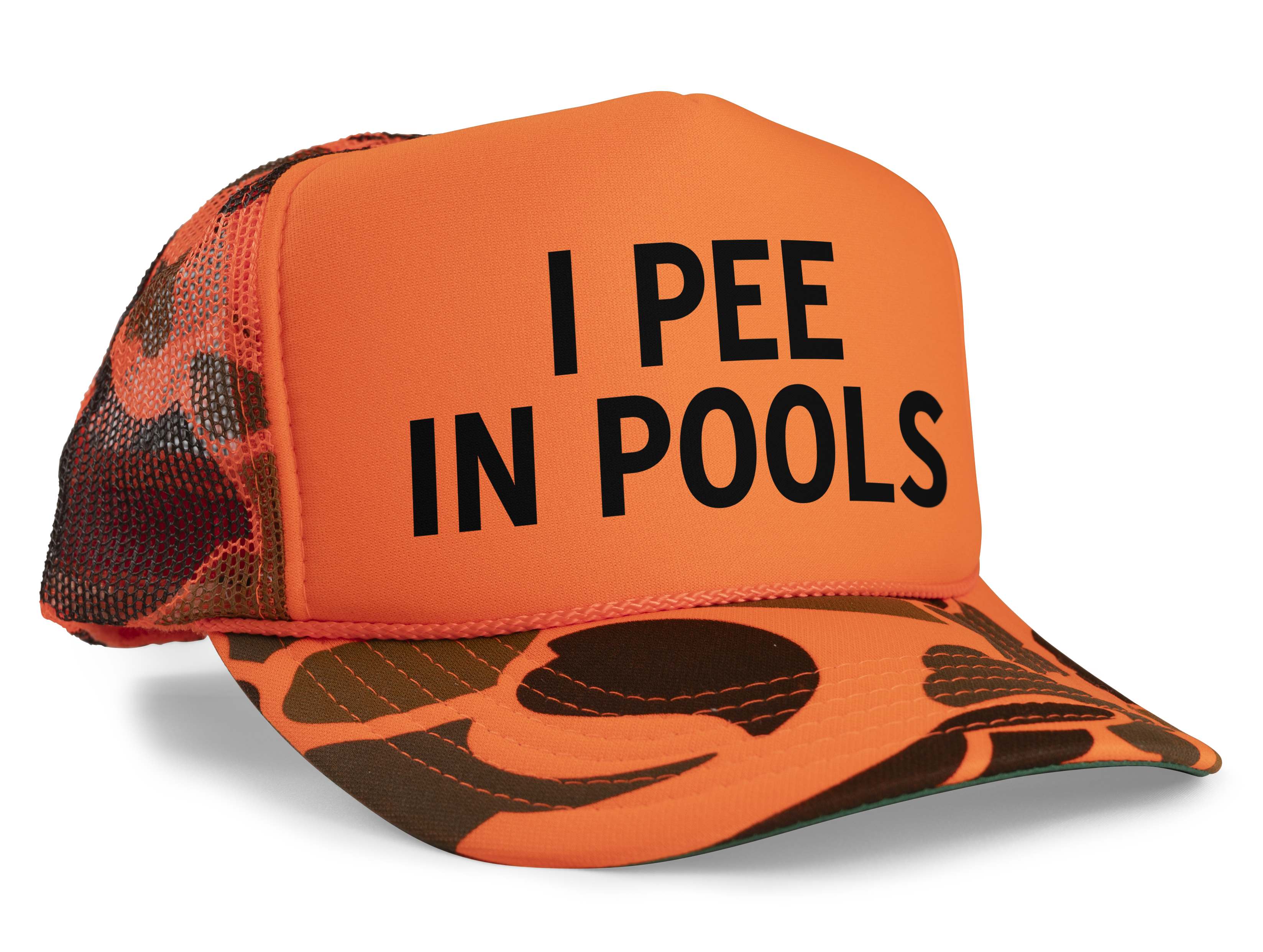 I Pee In Pools Funny Party Snapback Mesh Trucker Hat