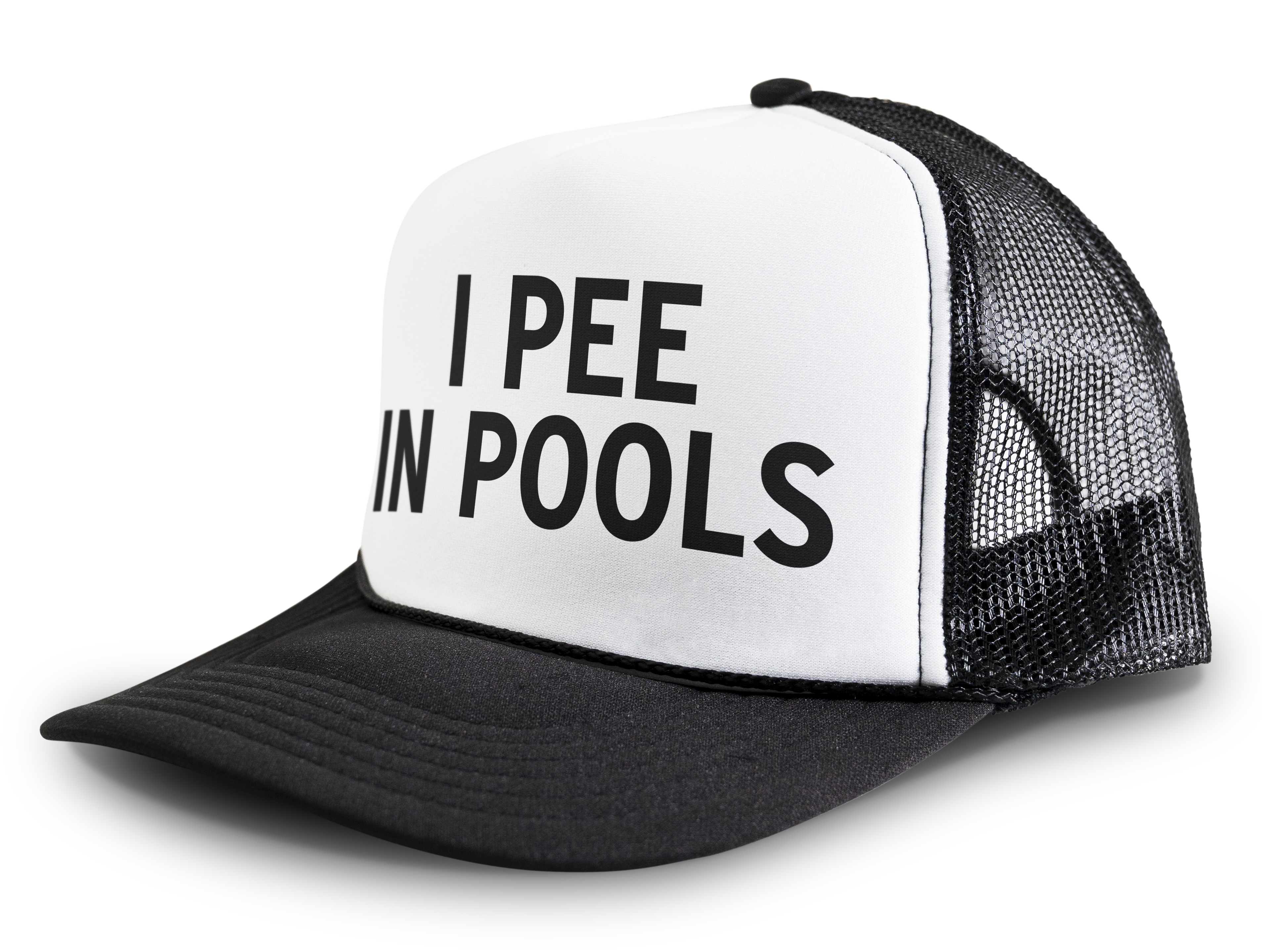 I Pee In Pools Funny Party Snapback Mesh Trucker Hat