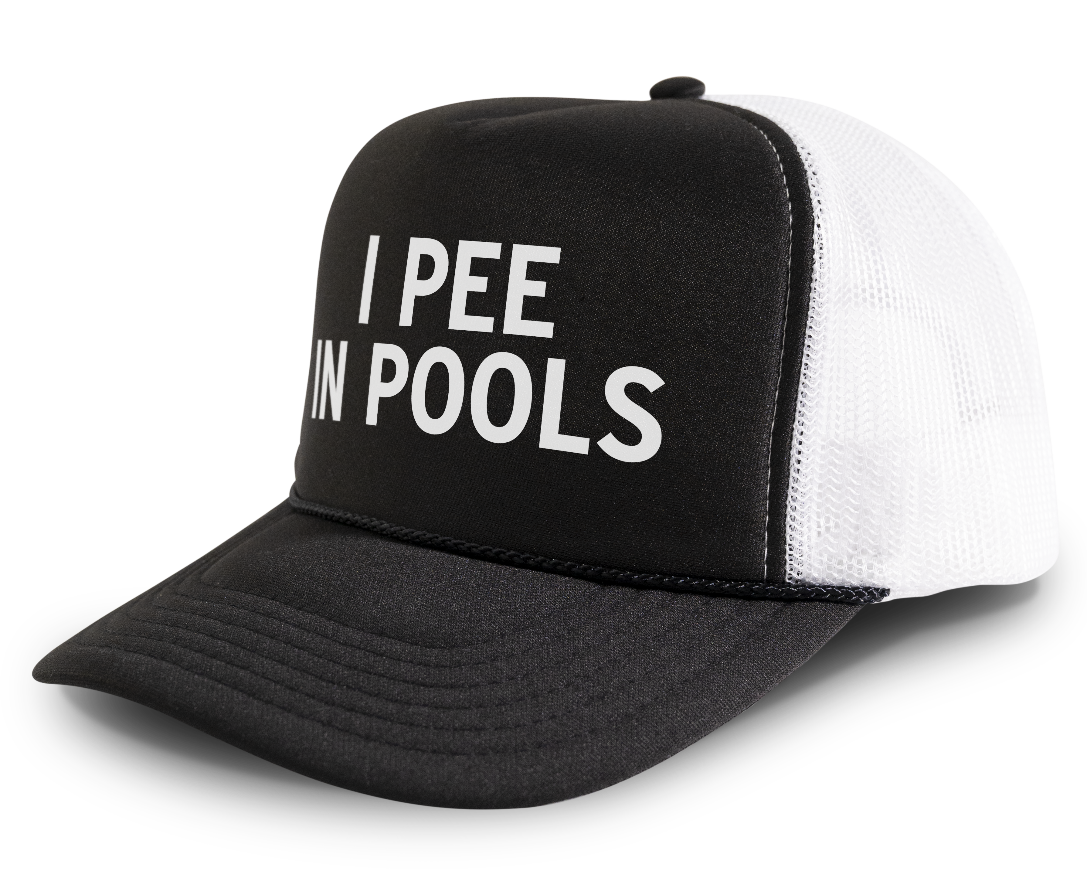 I Pee In Pools Funny Party Snapback Mesh Trucker Hat