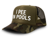 I Pee In Pools Funny Party Snapback Mesh Trucker Hat